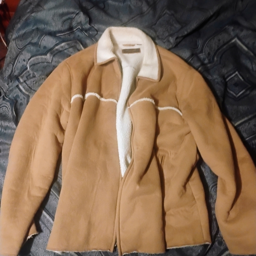 Tasso Elba Cream Shearling Jacket